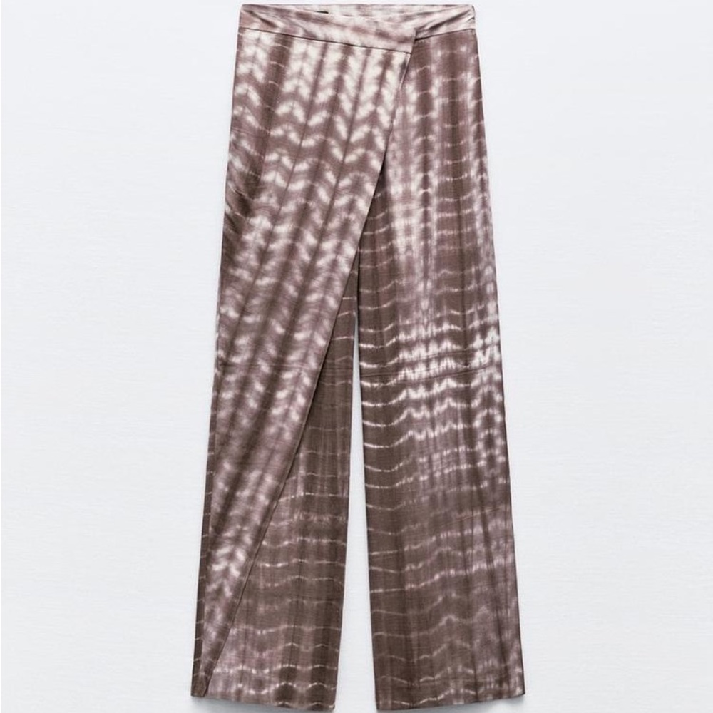 Elegant Purple Brown Tie-Dye Women's Pants Zara